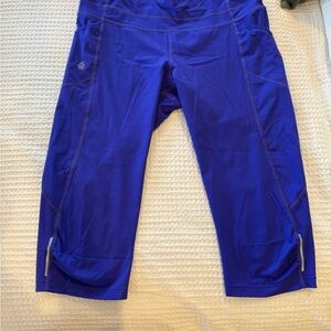 Blue Athletic Capri Leggings